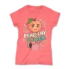 عکس خام تیشرت با طرح خانم هلو (نسخه Peachy Power)